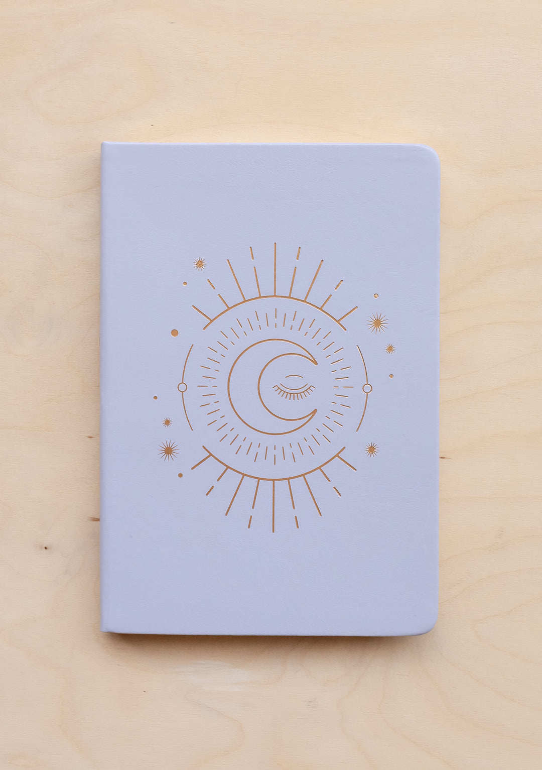 TBCo Sleep: A Day & Night Reflection Journal featuring lilac cover with gold celestial moon and star design