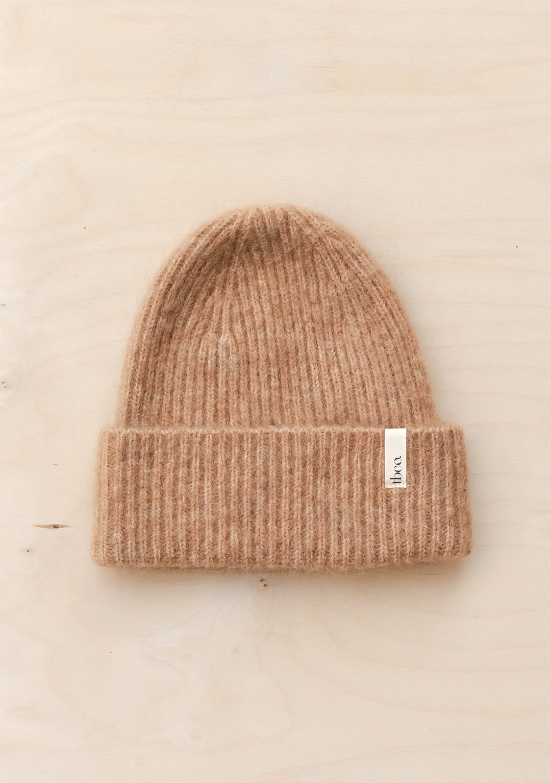 Mohair & Wool Beanie in Camel