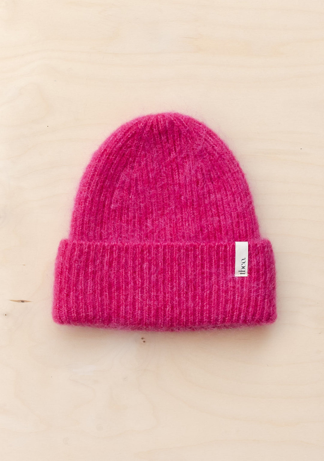 Mütze aus Mohair und Wolle in Magenta