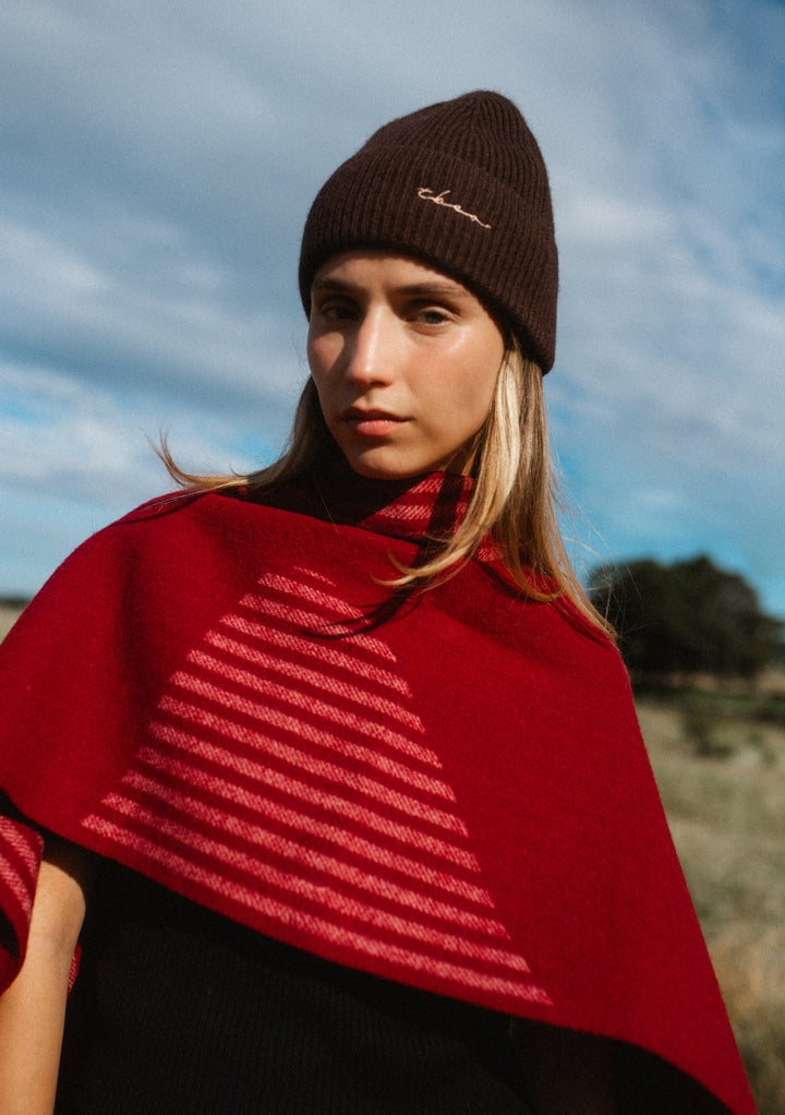 Cashmere & Merino Beanie in Chocolate