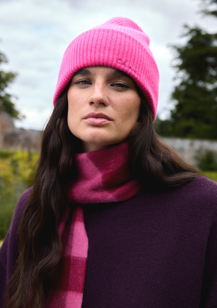 Merino Beanie in Pink