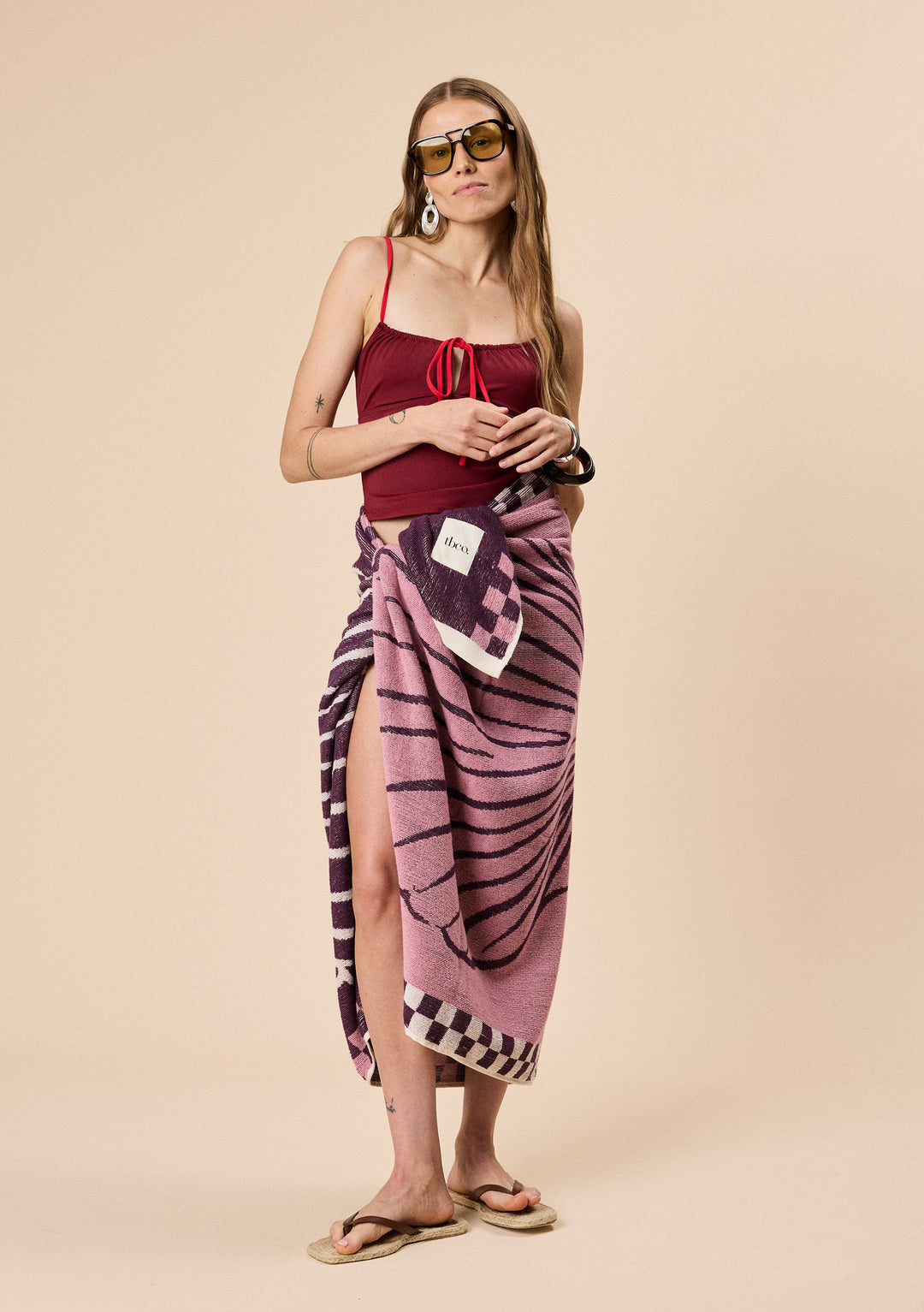 Baumwoll-Strandtuch in Pink Shell