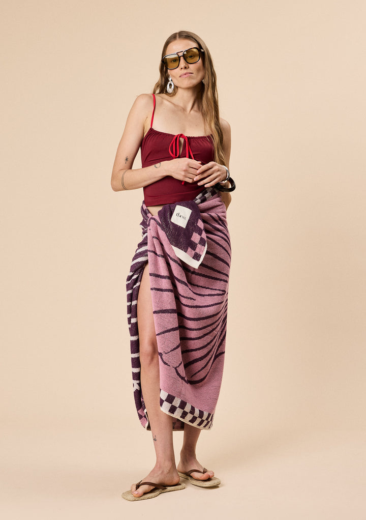 Baumwoll-Strandtuch in Pink Shell