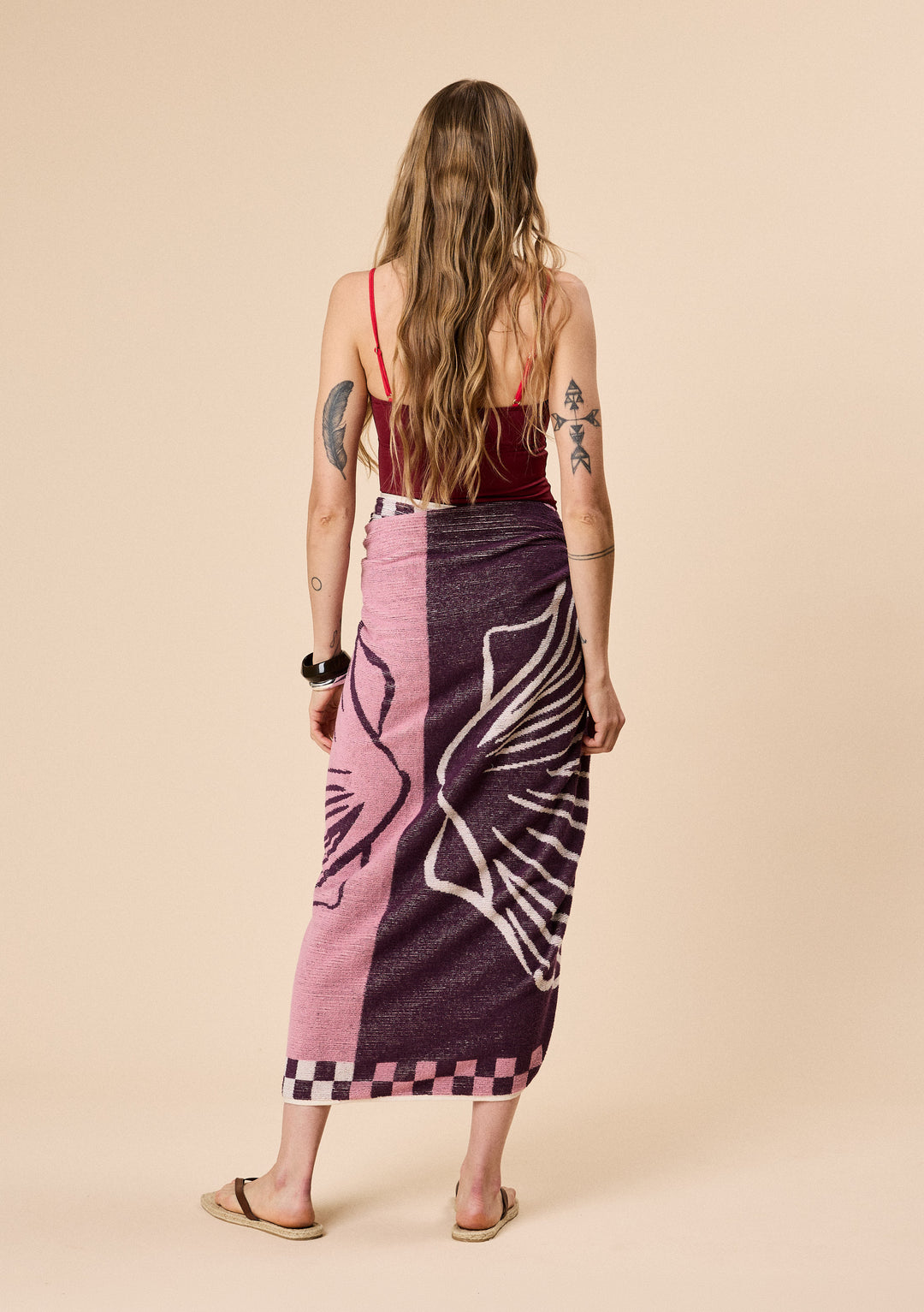 Baumwoll-Strandtuch in Pink Shell