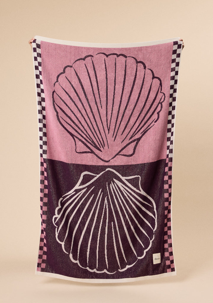 Baumwoll-Strandtuch in Pink Shell