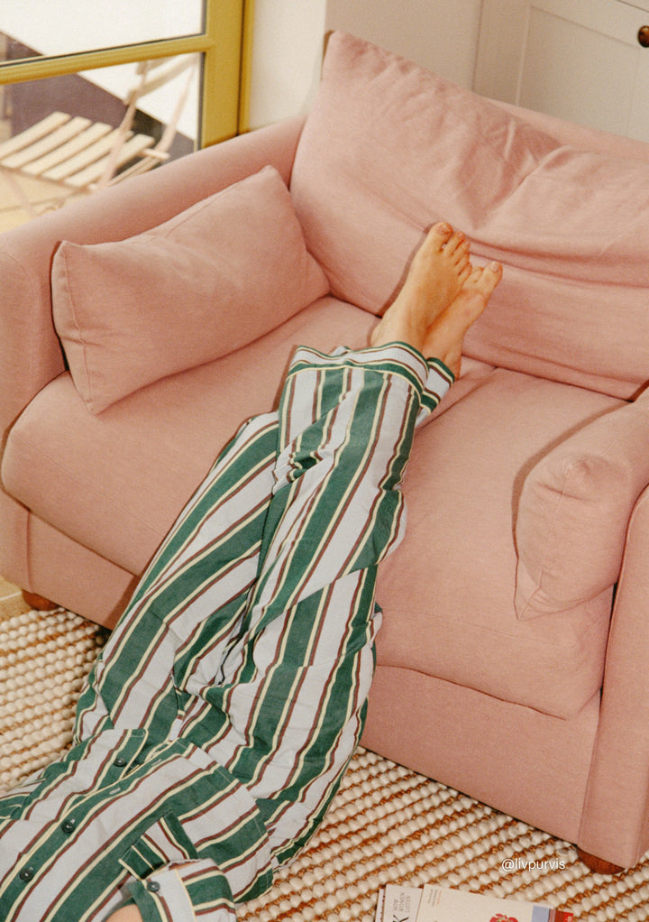 Cotton Pyjamas in Blue Stripe
