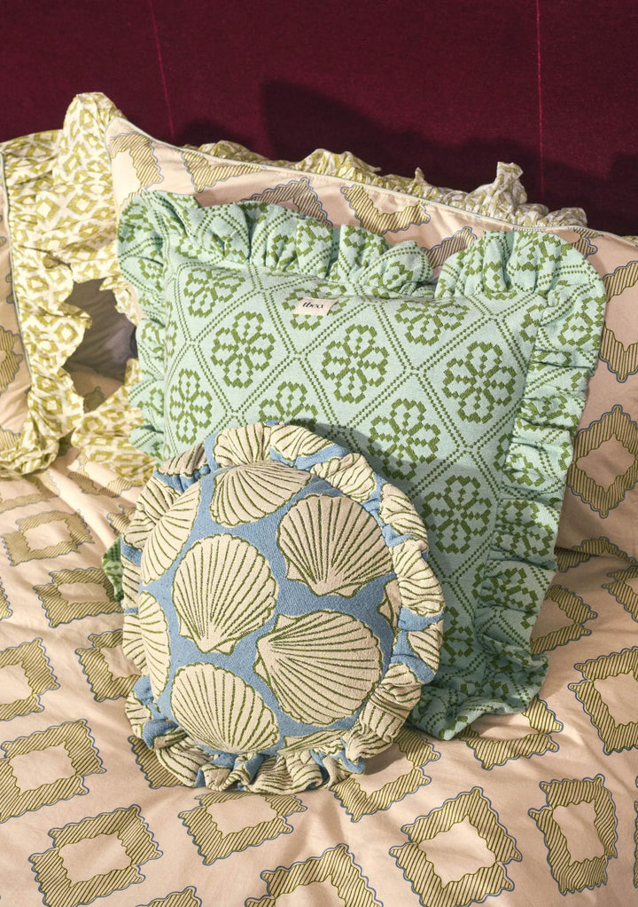Cotton Cushion Cover in Blue Floral