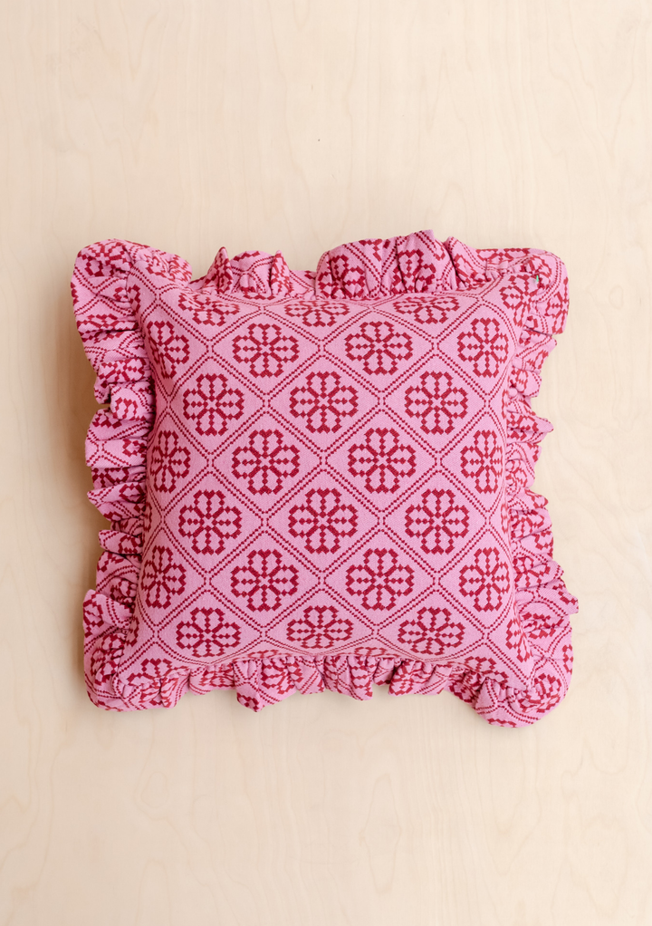 Cotton Cushion Cover in Pink Floral