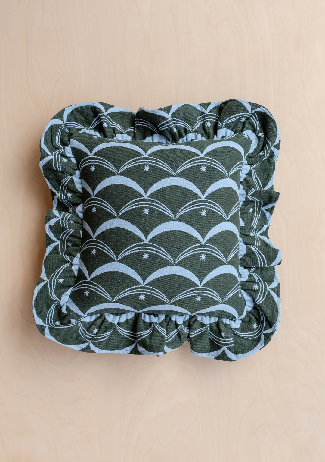 Cotton Cushion Cover in Green Circus