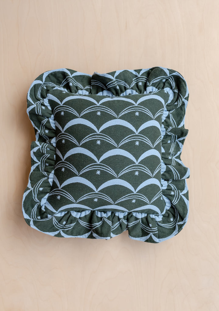 Cotton Cushion Cover in Green Circus