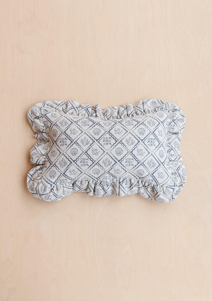 Baumwollkissenbezug in Blau Schmuck 