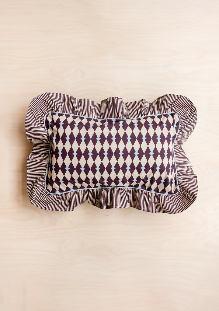 Housse de coussin en coton Camel Harlequin 
