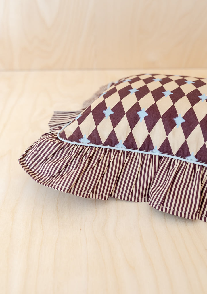 Housse de coussin en coton Camel Harlequin 