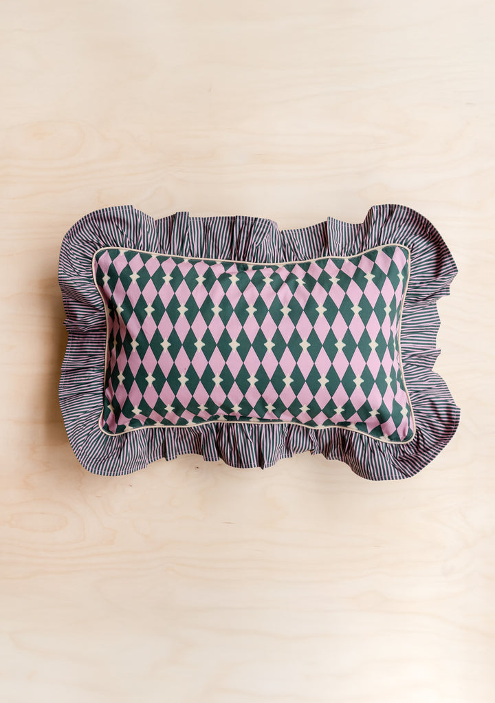 Housse de coussin en coton rose Harlequin 