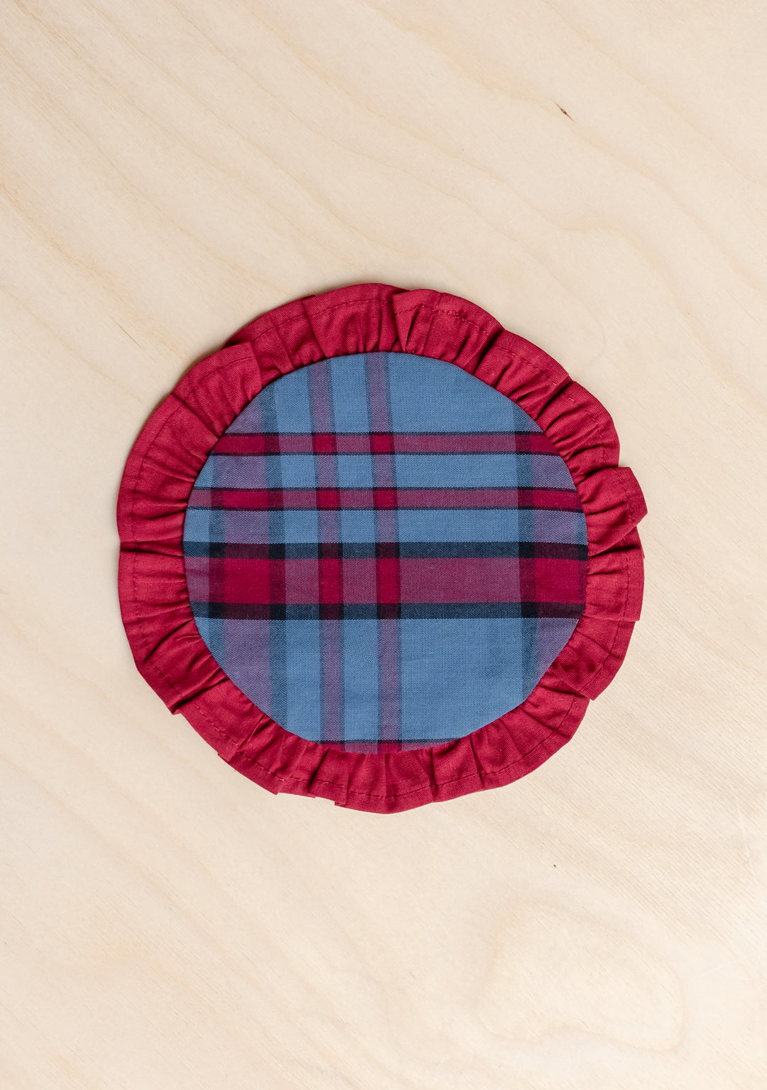 Cotton Coasters Set of 2 in Navy Tartan