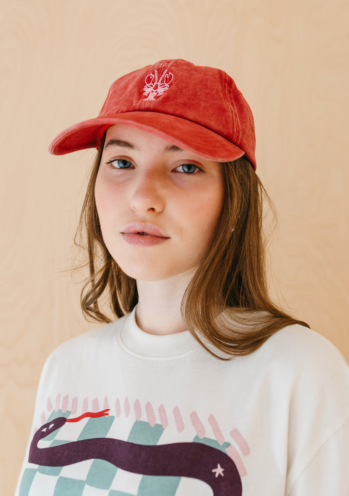 Recycled Cotton Cap in Lobster