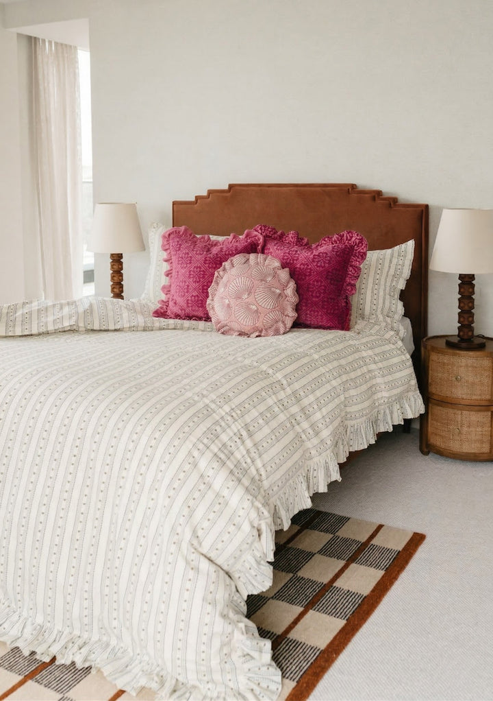 Cotton Duvet Cover & Pillowcases Set in Navy Ditsy Floral