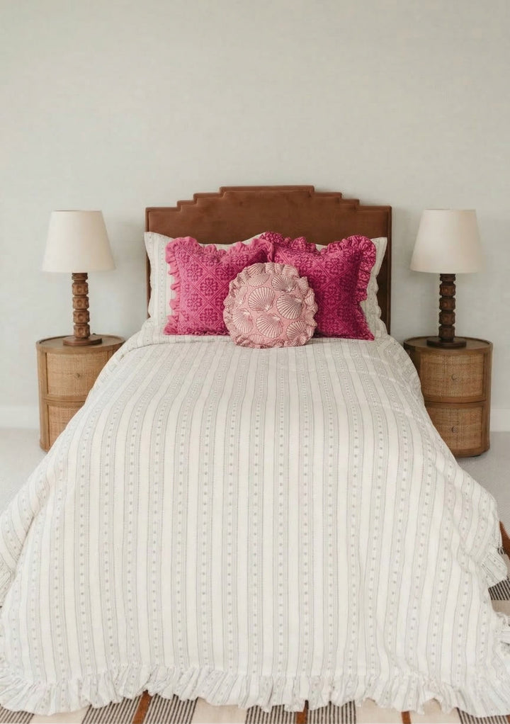 Cotton Duvet Cover & Pillowcases Set in Navy Ditsy Floral