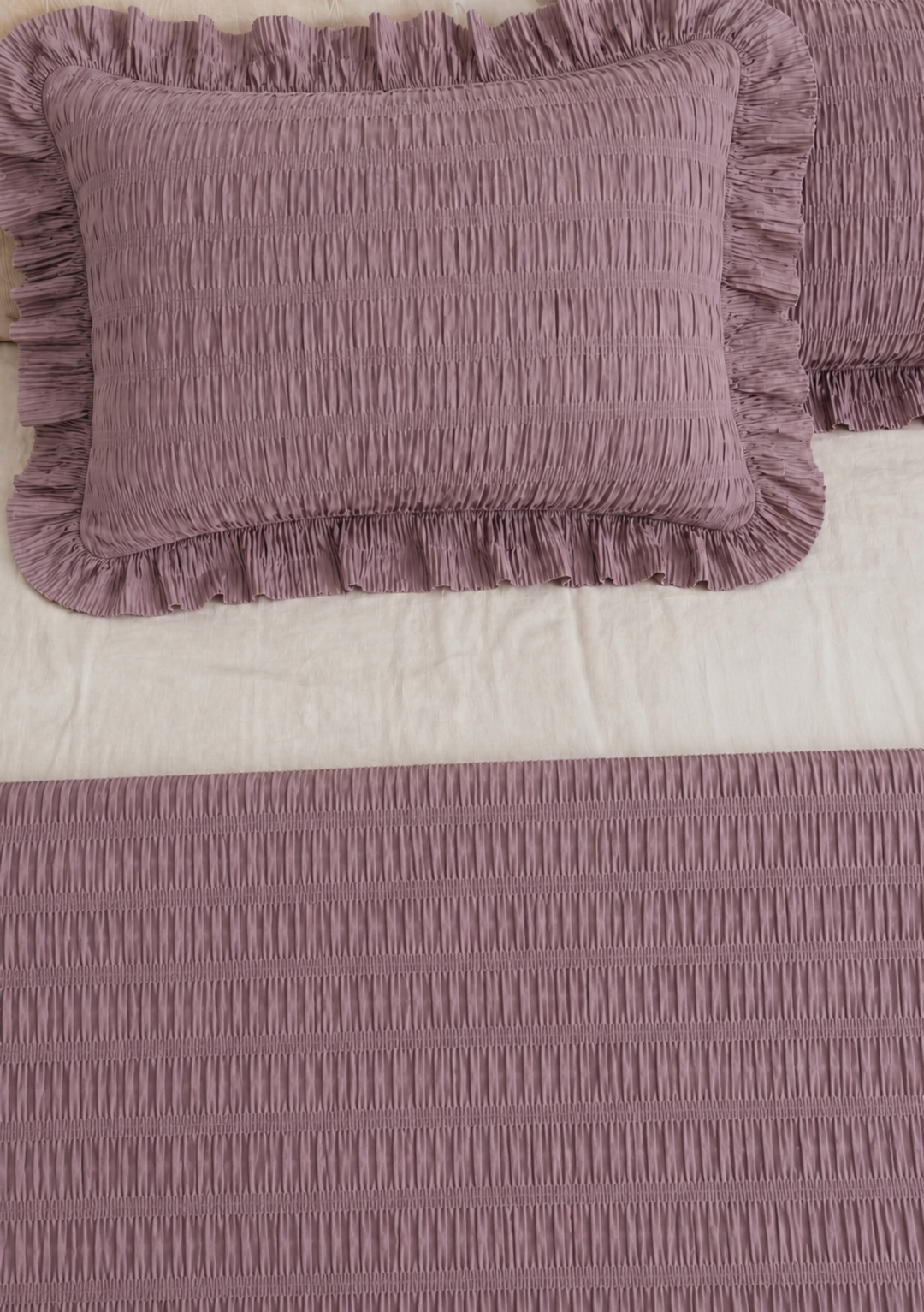 100% Cotton Bedding in Fig Micro Stripe