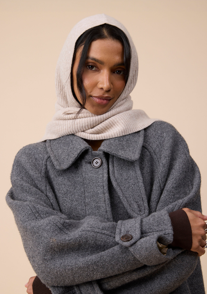 Merino Wool Hood in Oatmeal