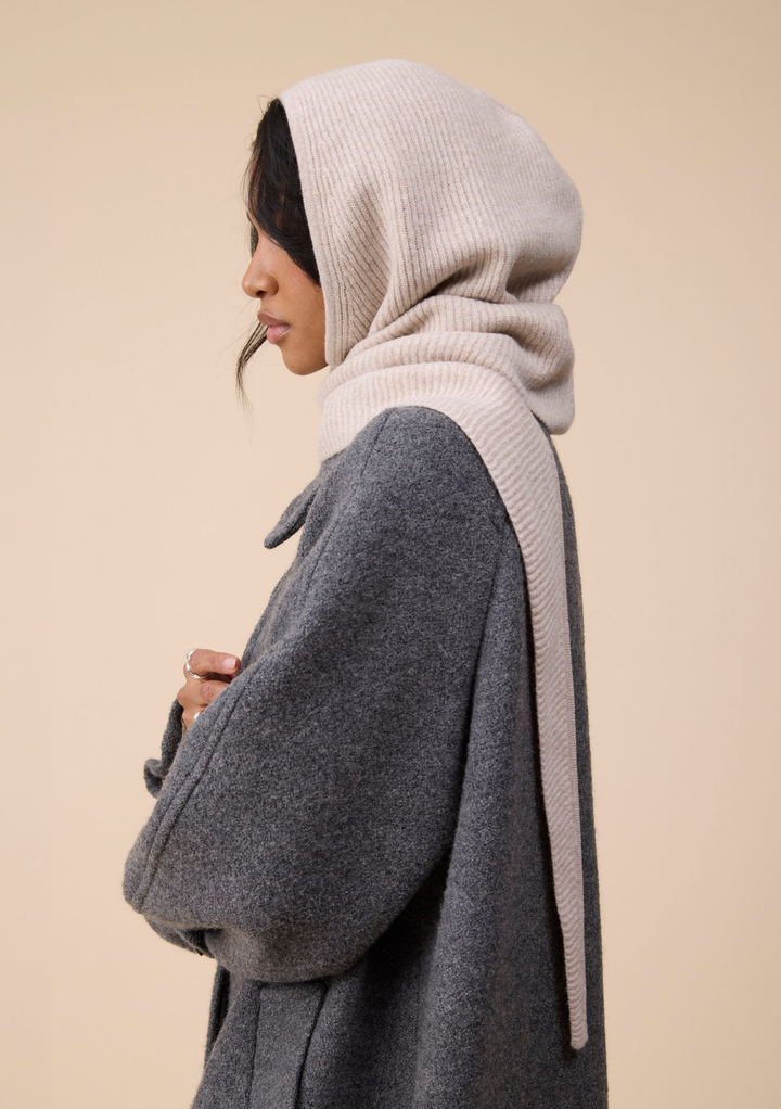 Merino Wool Hood in Oatmeal