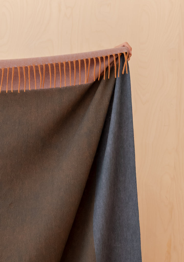Lambswool Blanket in Copper Frame Check