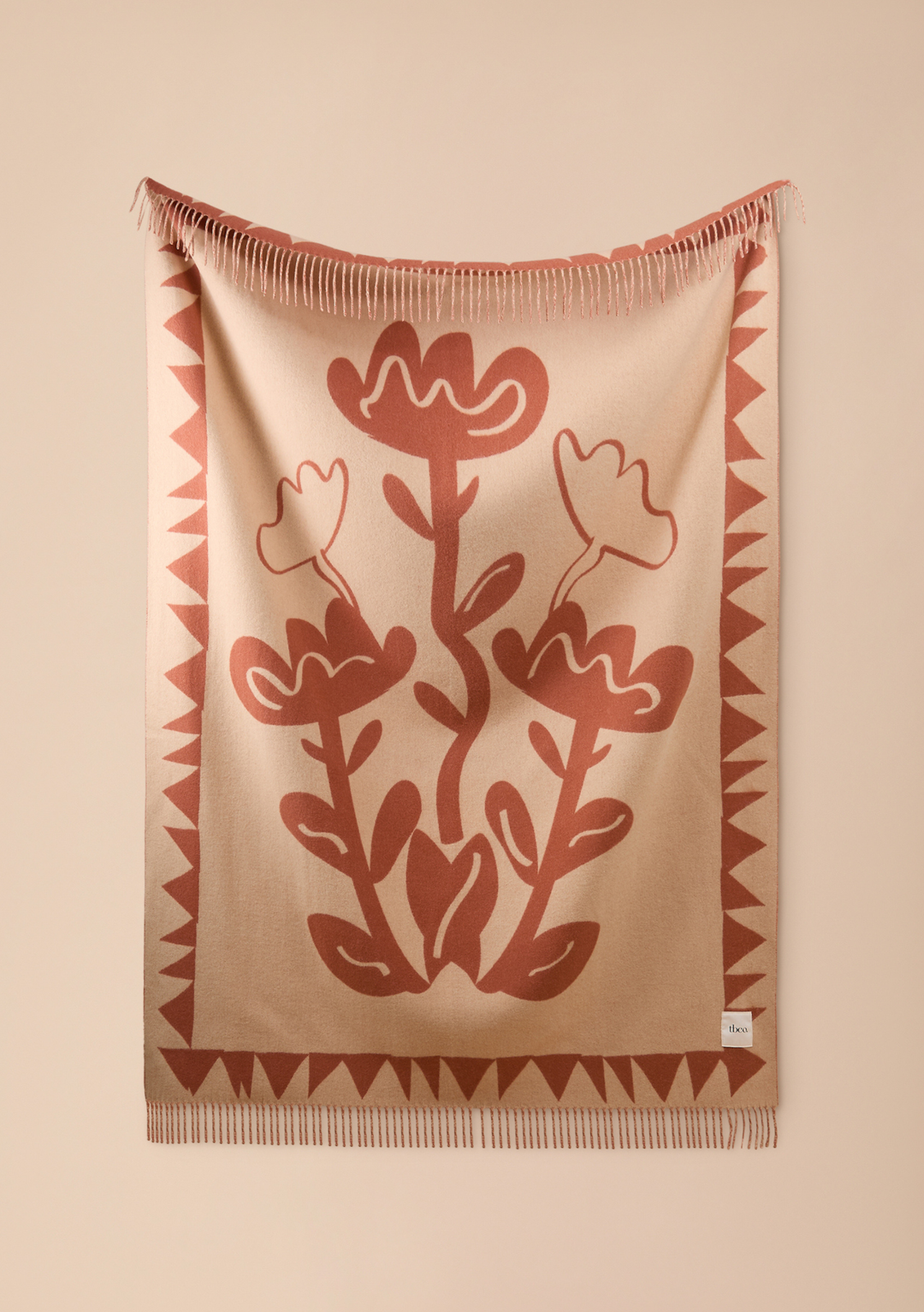 Lambswool Blanket in Almond Folk Frame
