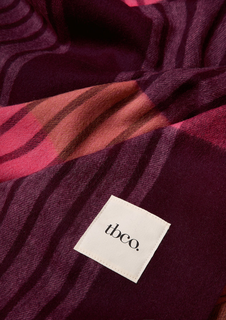 Lambswool Blanket in Pink Pop Stripe