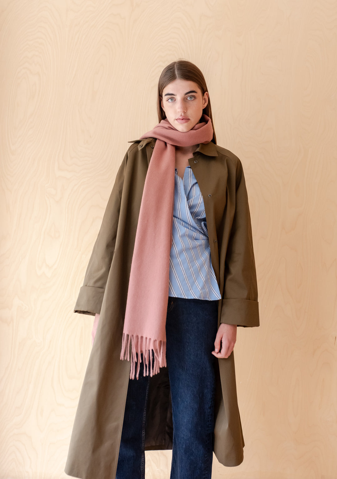 Lambswool Oversized Scarf in Blush