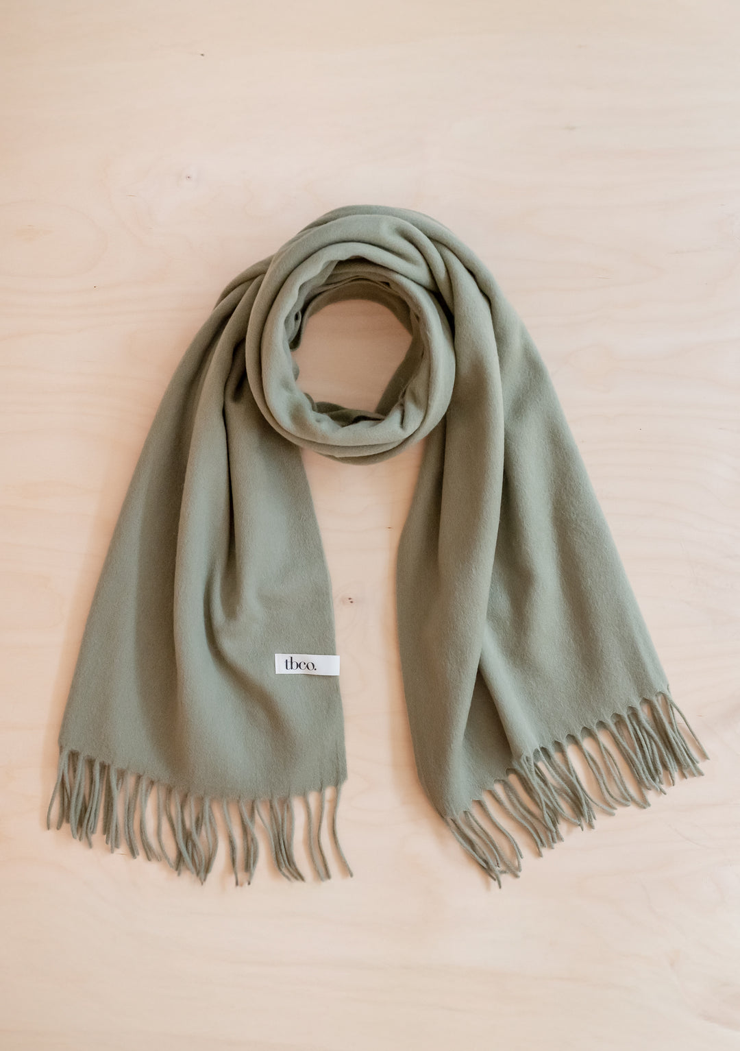 Lambswool Blanket Scarf in Olive