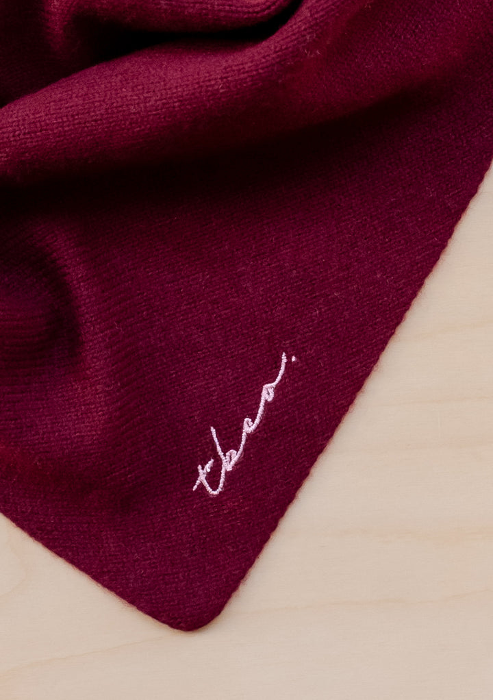 Pre-order Merino Wool Triangle Scarf in Burgundy