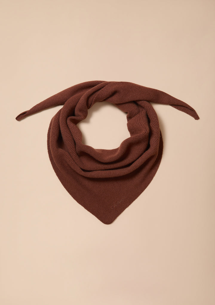 Merino Wool Triangle Scarf in Brown