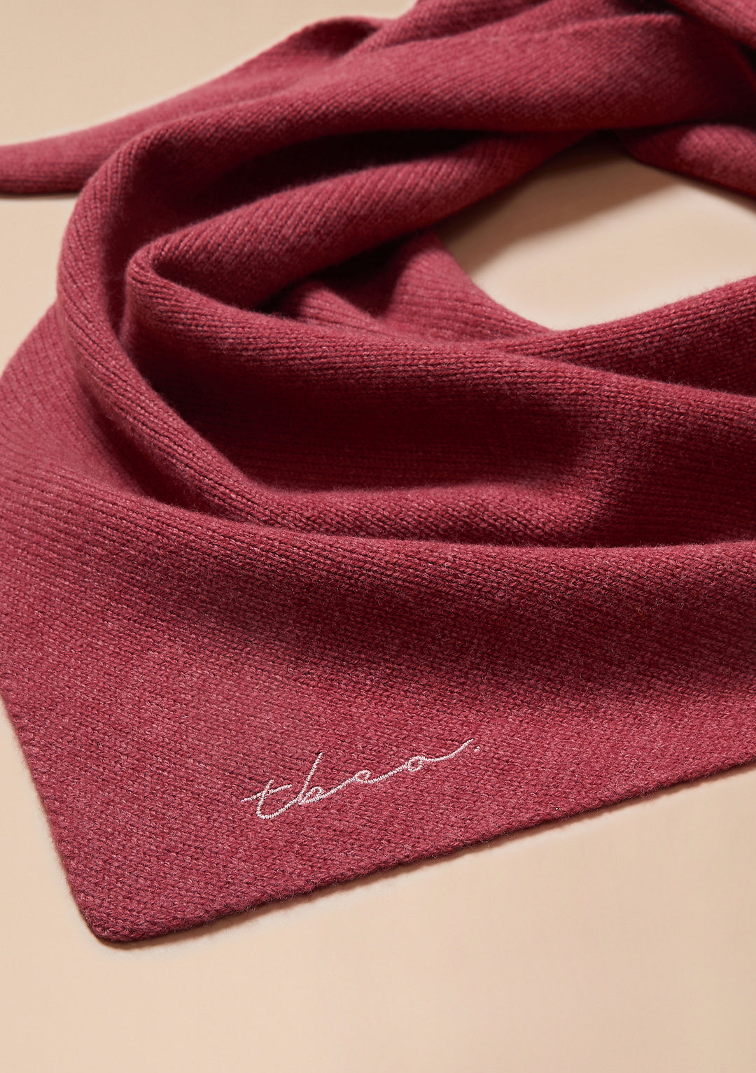 Merino Wool Triangle Scarf in Rust