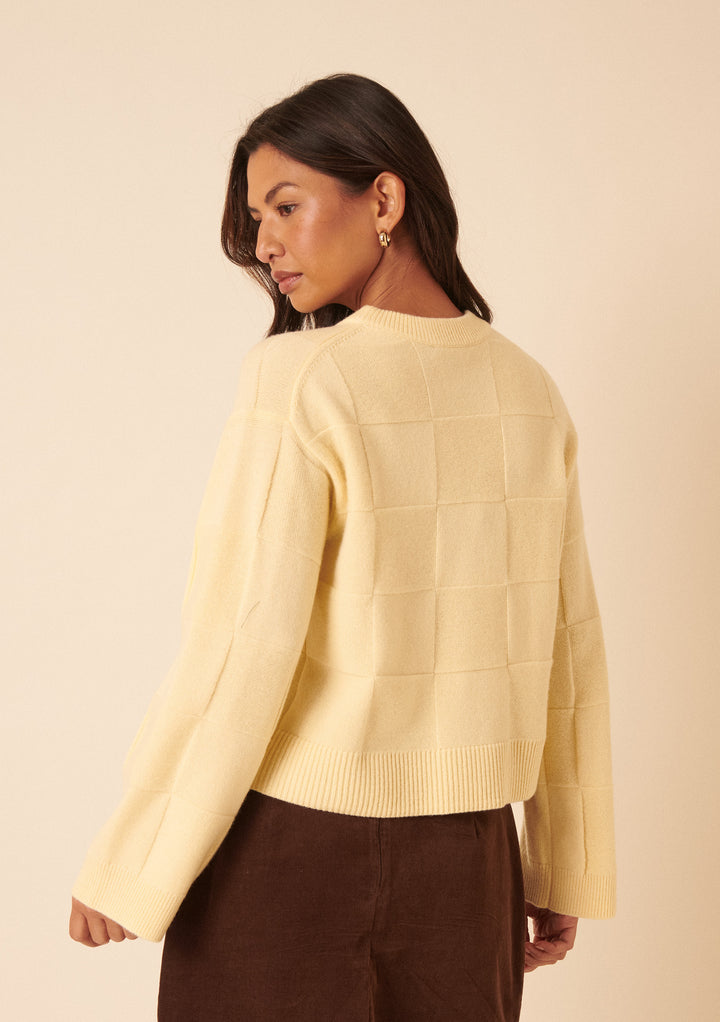 Pull décontracté en laine à damier NC x TBCo Latte