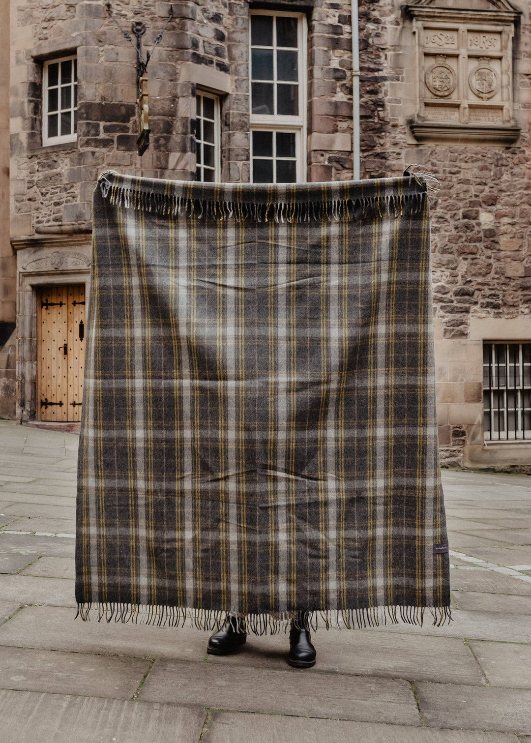 Shadow Check Wool Sample Sale Recycled Wool Blanket in Charcoal Shadow Check – TBCo