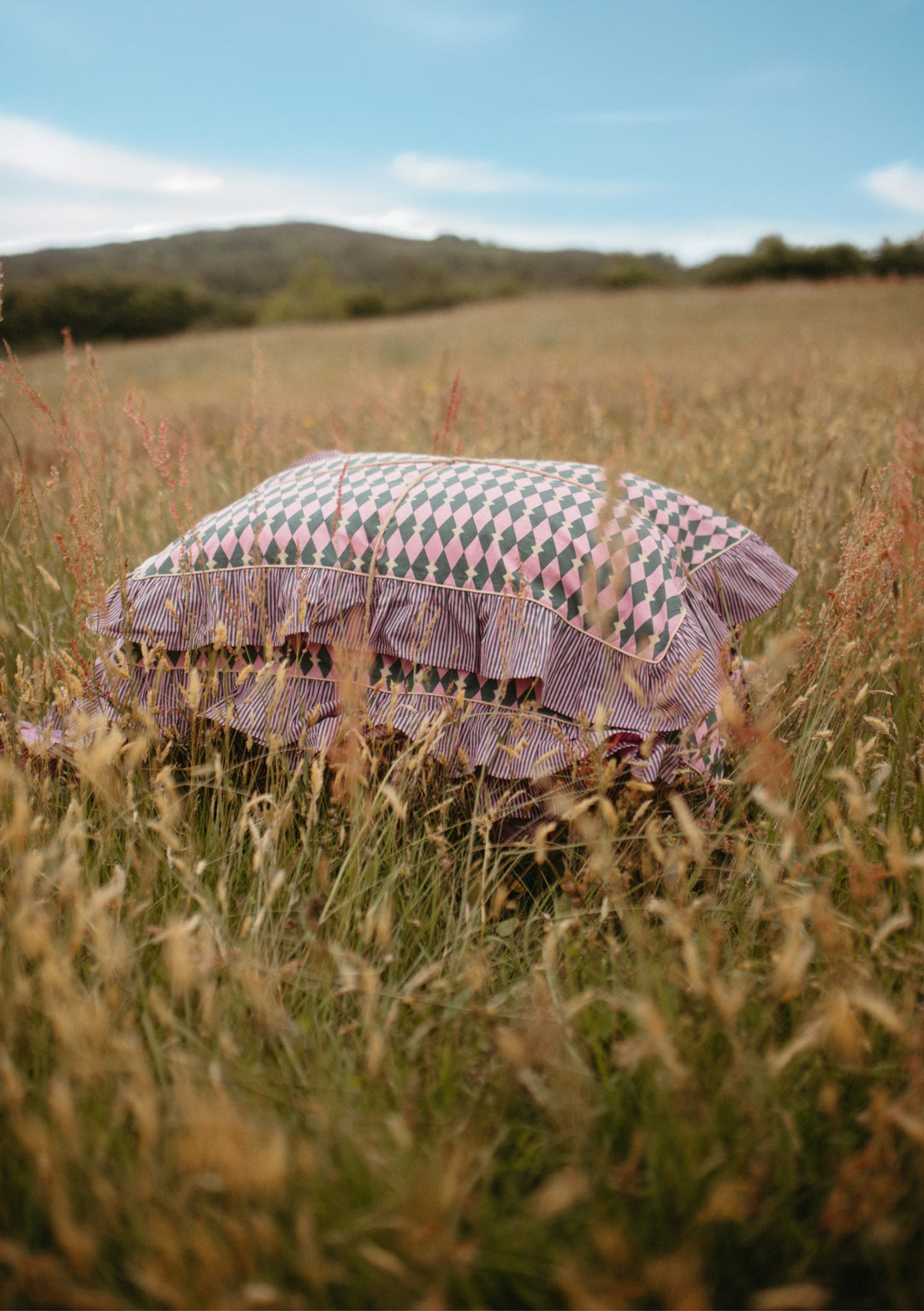 Paire de taies d'oreiller en coton rose Harlequin