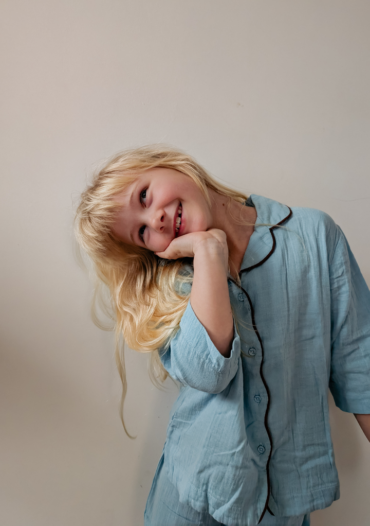 Cotton Kids Pyjamas in Blue