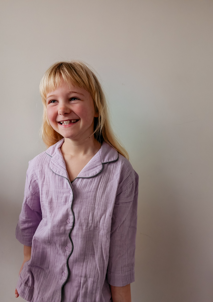 Cotton Kids Pyjamas in Lilac