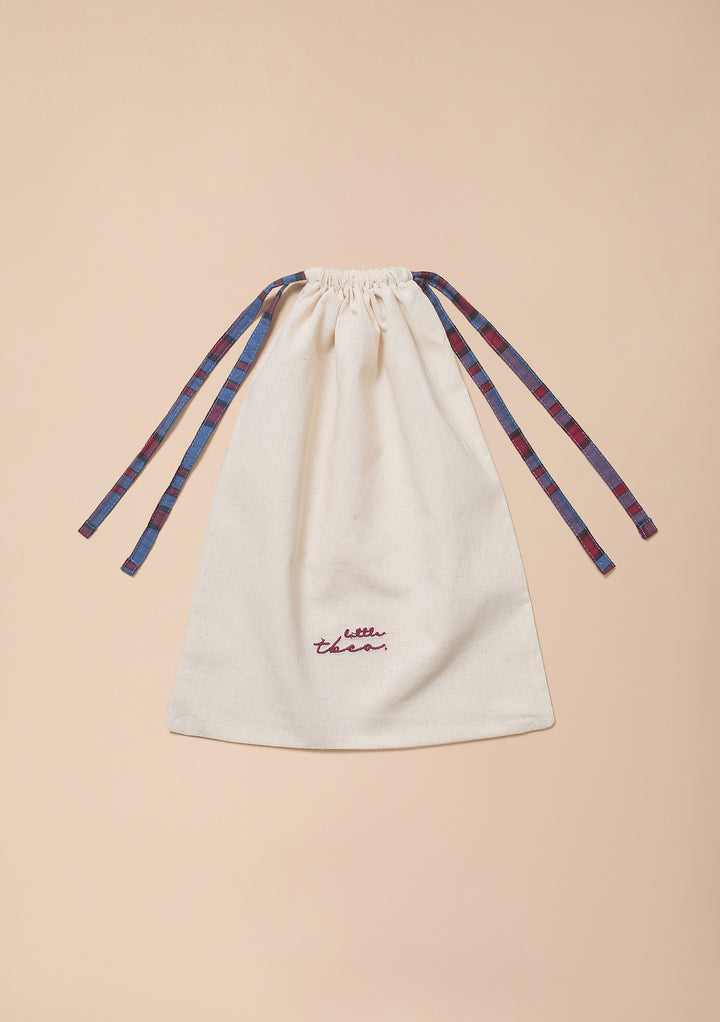 Pyjama enfant en coton, motif écossais bleu marine