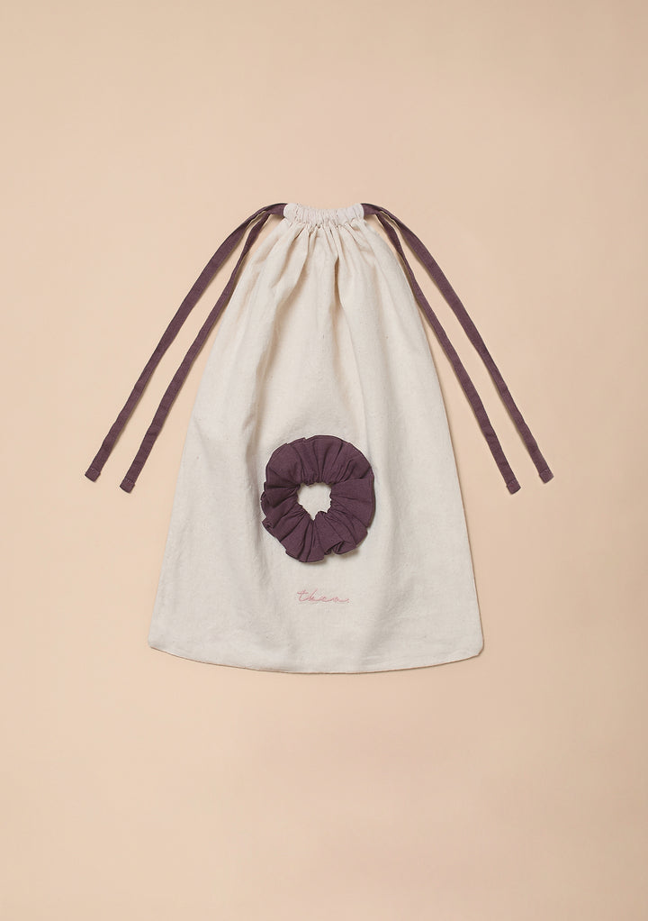 Cotton and Linen Pyjamas in Fig Trim