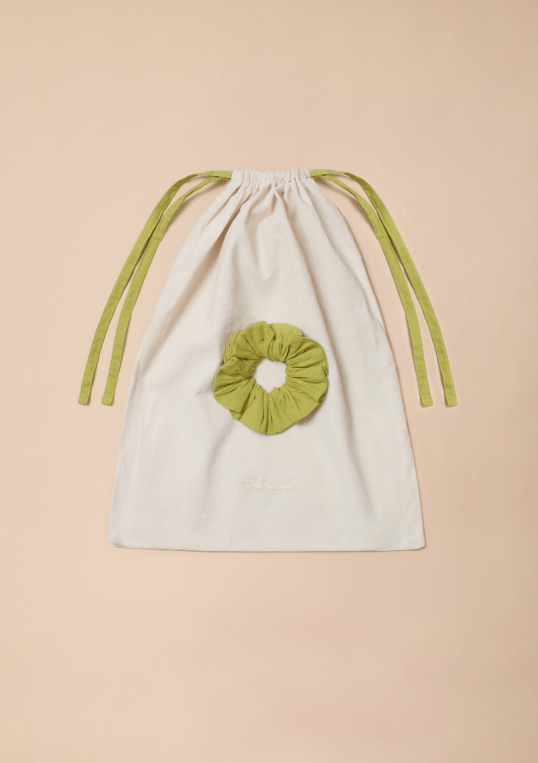 Cotton and Linen Pyjamas in Green Trim