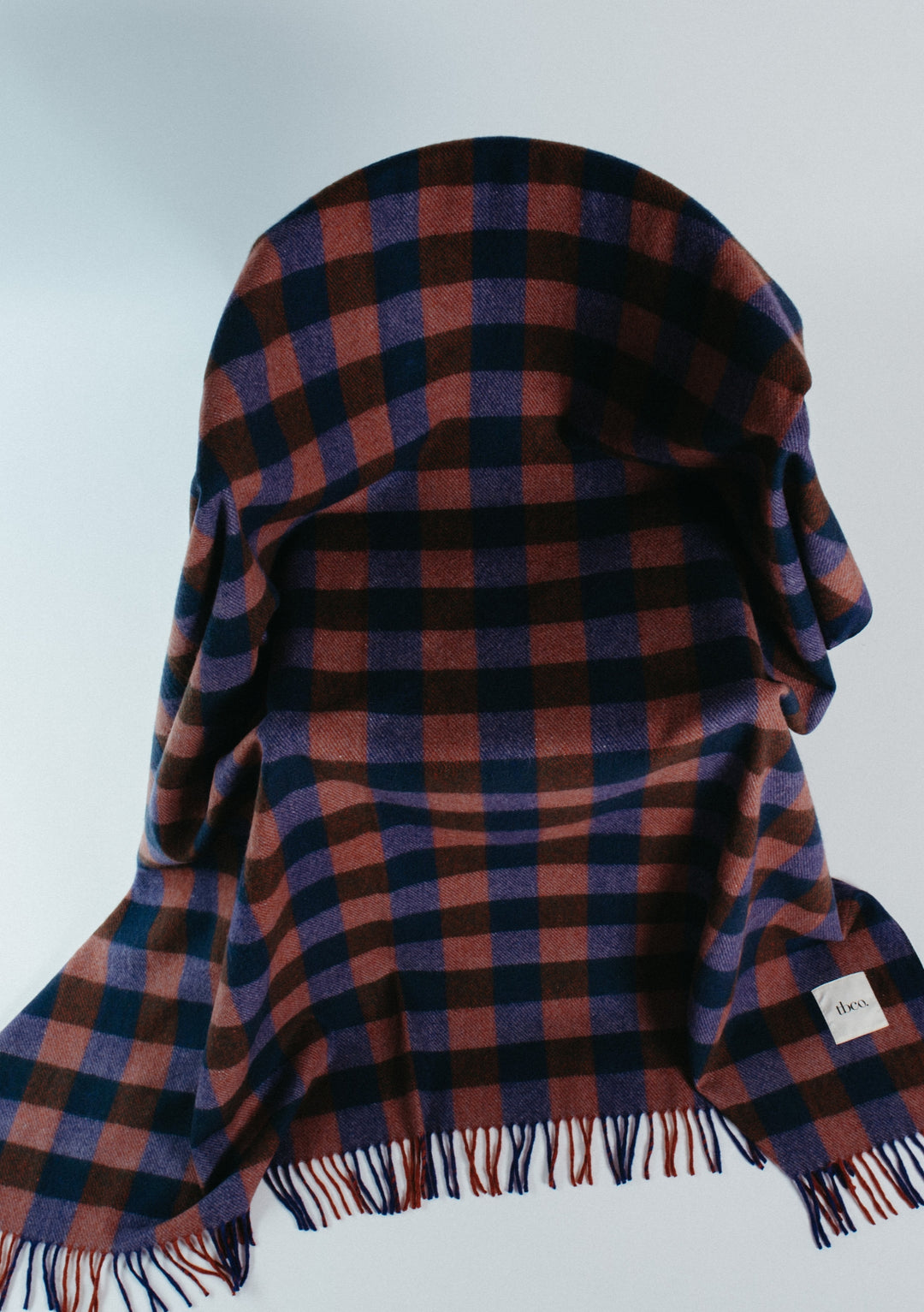 Recycled Wool Blanket in Midnight Gingham