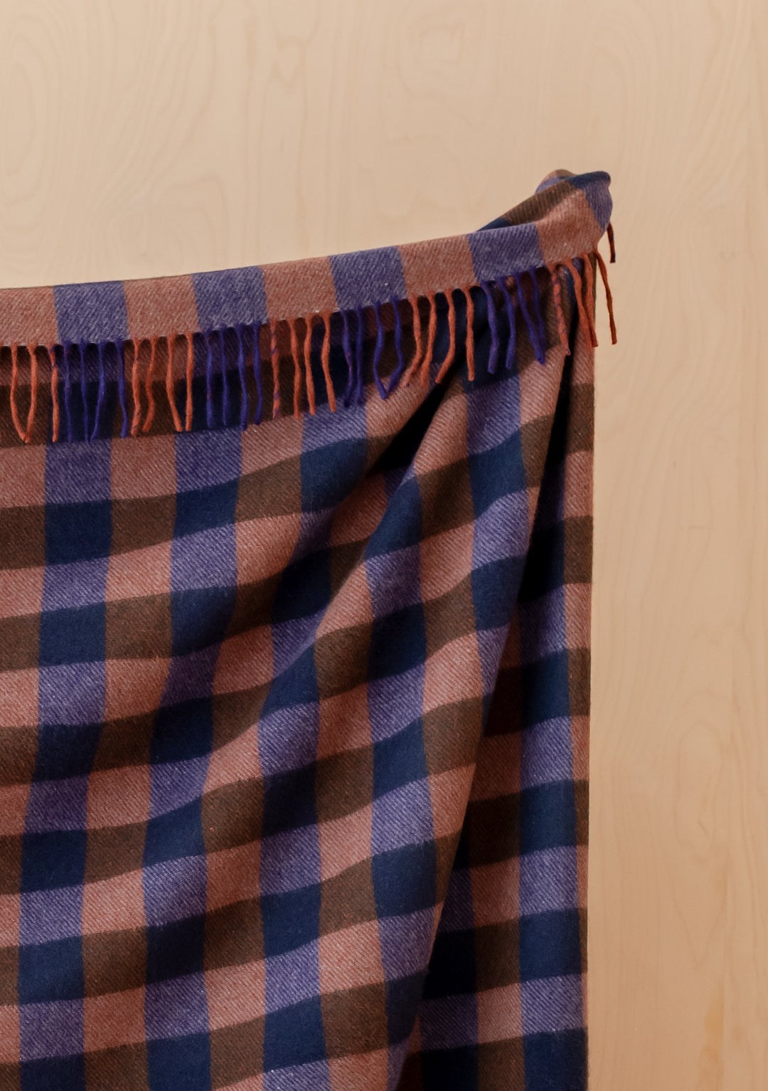 Recycled Wool Blanket in Midnight Gingham