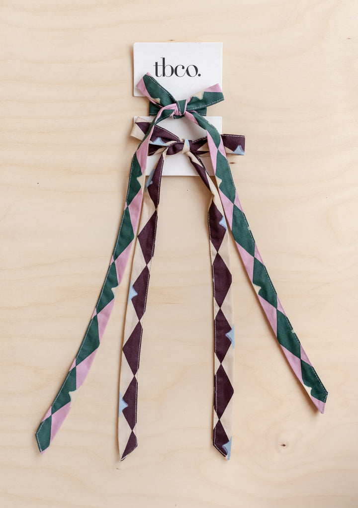 Cotton Bows, Set of 2 in Harlequin