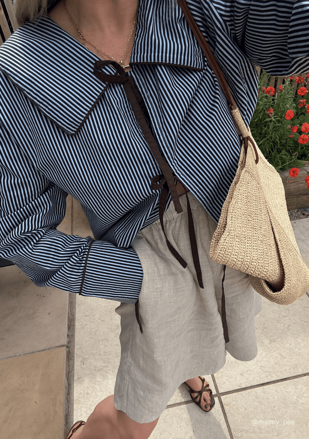 Cotton Shirt in Blue Stripe