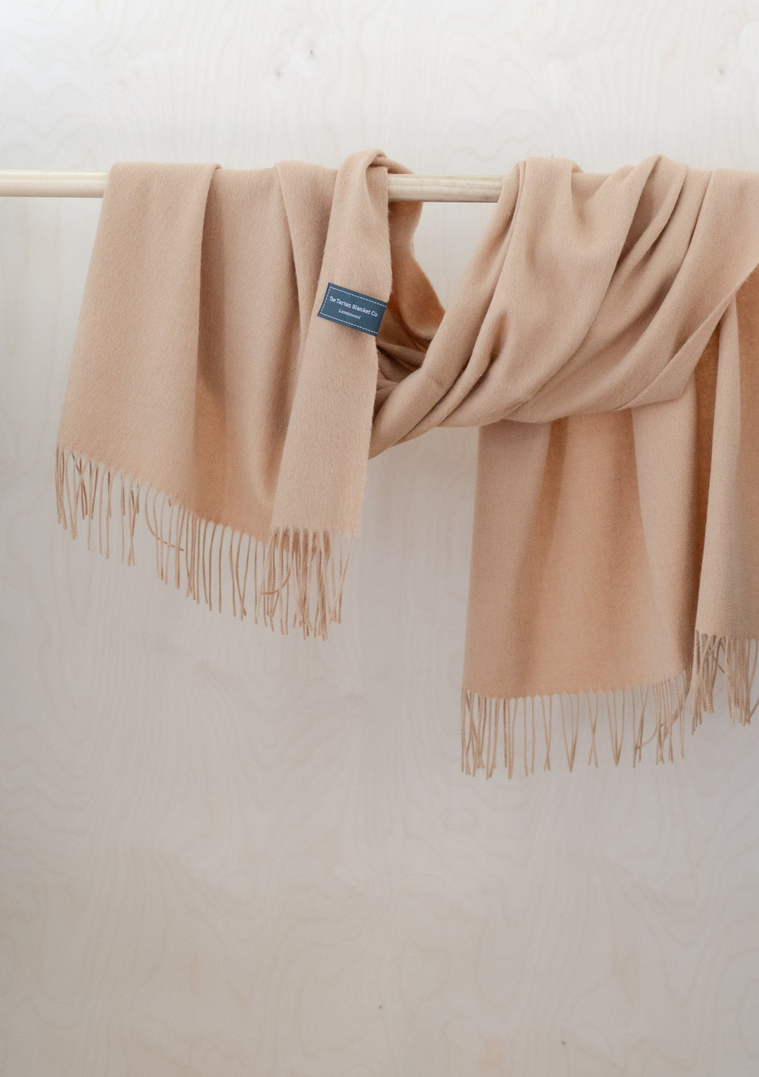 Lambswool Blanket Scarf in Light Camel - TBCo 