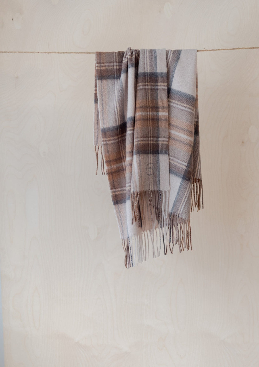 Lambswool Baby Blanket in Stewart Natural Dress Tartan - TBCo 