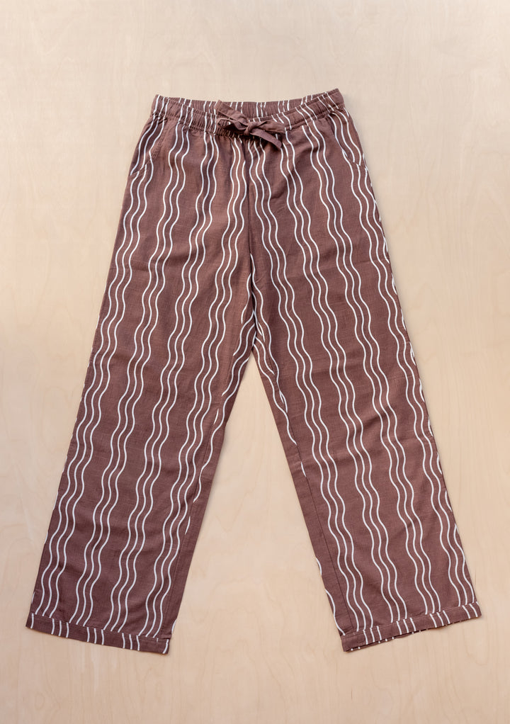 Cotton Trousers in Brown Wave