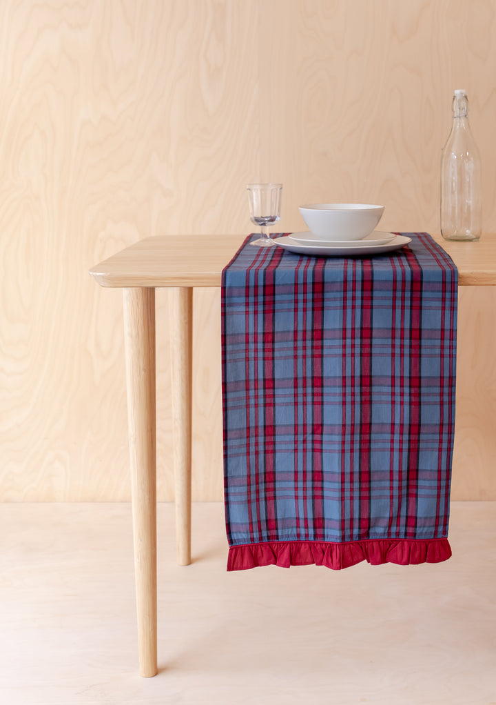 Cotton Runner in Navy Tartan