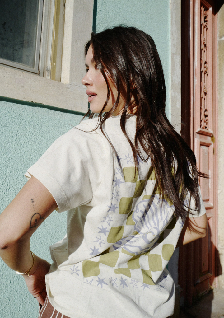 Cotton T-Shirt in Ecru Shell